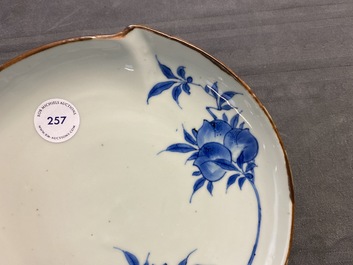 A Chinese blue and white Japanese market ko-sometsuke 'peach' dish, Tianqi